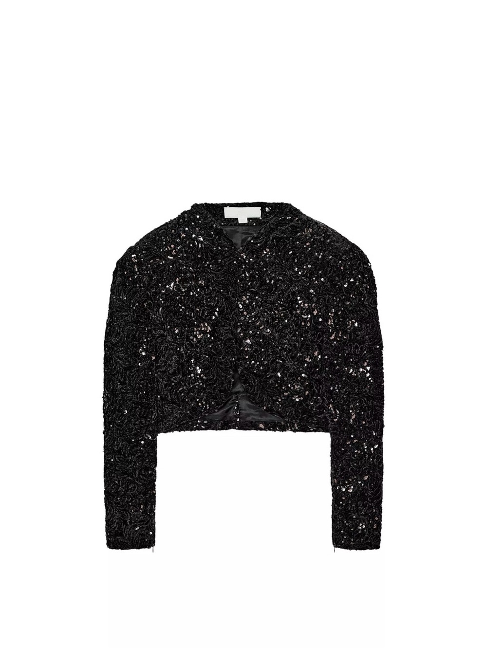 Zara Black Sequined Cropped Blazer